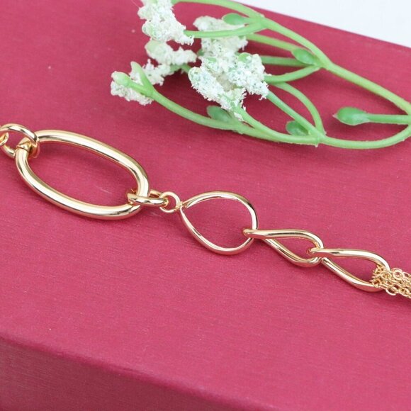 "Chunky Oval Link Rose Gold Bracelet, XPBL1108 - Picture 13 of 13